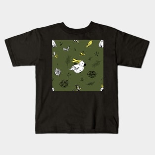 Cockatoos Green Kids T-Shirt